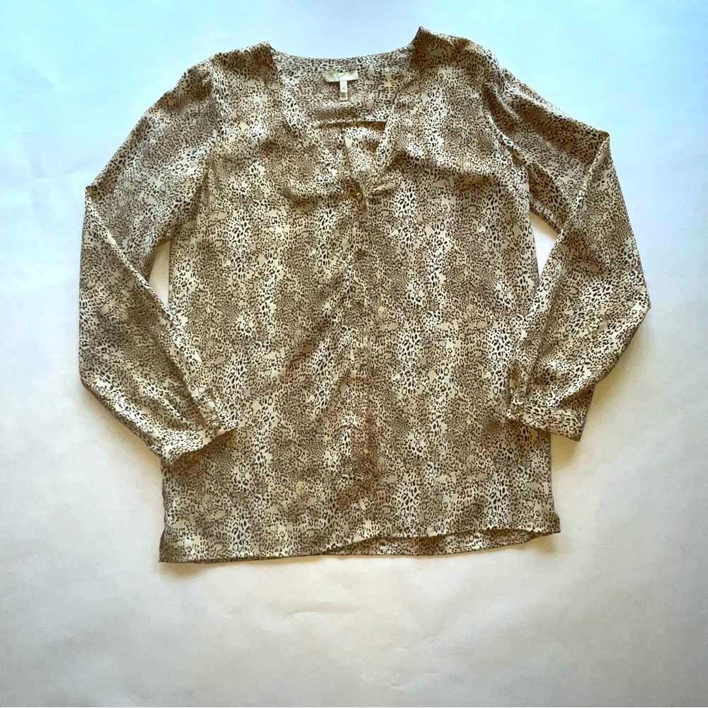 Joie Animal Print Silk Blouse